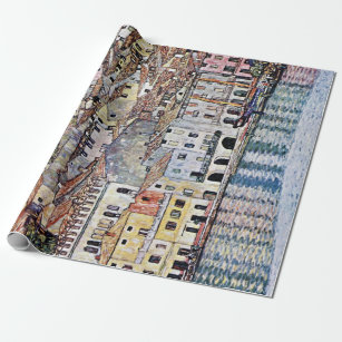 Malcesine at Lake Garda, Gustav Klimt Wrapping Paper