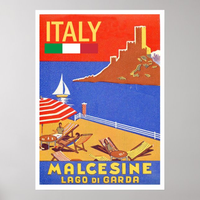 Malcesine castle, Lake Garda, Italy Poster (Front)