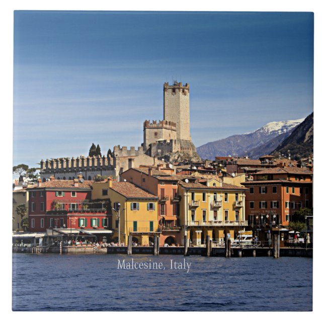Malcesine, Italy scenic landscape Ceramic Tile (Front)