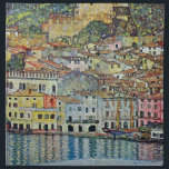 Malcesine on Lake Garda By Gustav Klimt Cloth Napkin<br><div class="desc">Malcesine on Lake Garda (1913) by Gustav Klimt is a vintage Victorian Era Art Nouveau fine art symbolism painting. A beautiful view of the Italian city of Malcesine with buildings and houses on the edge of the harbor. The homes and boats cast a reflection in the calm water. You can...</div>