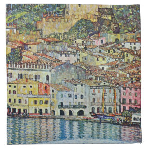 Malcesine on Lake Garda By Gustav Klimt Cloth Napkin