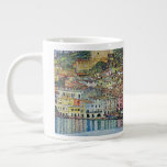 Malcesine on Lake Garda By Gustav Klimt Giant Coffee Mug<br><div class="desc">Malcesine on Lake Garda (1913) by Gustav Klimt is a vintage Victorian Era Art Nouveau fine art symbolism painting. A beautiful view of the Italian city of Malcesine with buildings and houses on the edge of the harbor. The homes and boats cast a reflection in the calm water. You can...</div>