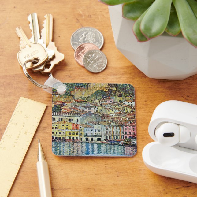 Malcesine on Lake Garda By Gustav Klimt Keychain (Desk)