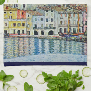 Malcesine on Lake Garda By Gustav Klimt Kitchen Towel