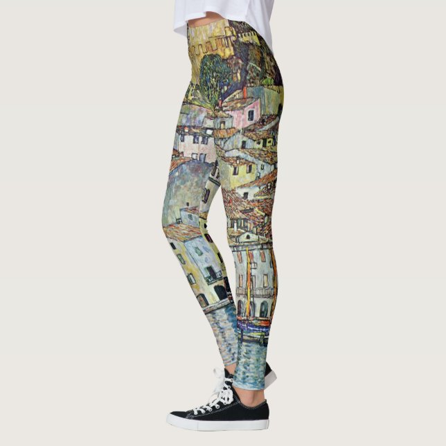 Malcesine on Lake Garda By Gustav Klimt Leggings (Left)