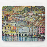 Malcesine on Lake Garda By Gustav Klimt Mouse Pad<br><div class="desc">Malcesine on Lake Garda (1913) by Gustav Klimt is a vintage Victorian Era Art Nouveau fine art symbolism painting. A beautiful view of the Italian city of Malcesine with buildings and houses on the edge of the harbor. The homes and boats cast a reflection in the calm water. You can...</div>