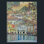 Malcesine on Lake Garda By Gustav Klimt Notebook<br><div class="desc">Malcesine on Lake Garda (1913) by Gustav Klimt is a vintage Victorian Era Art Nouveau fine art symbolism painting. A beautiful view of the Italian city of Malcesine with buildings and houses on the edge of the harbor. The homes and boats cast a reflection in the calm water. You can...</div>