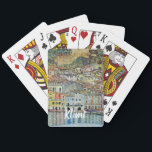 Malcesine on Lake Garda By Gustav Klimt Poker Cards<br><div class="desc">Easy to customize playing cards, just add your name! Or delete if you do not want to add custom text. Malcesine on Lake Garda (1913) by Gustav Klimt is a vintage Victorian Era Art Nouveau fine art symbolism painting. A beautiful view of the Italian city of Malcesine with buildings and...</div>