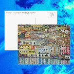 Malcesine on Lake Garda By Gustav Klimt Postcard<br><div class="desc">Malcesine on Lake Garda (1913) by Gustav Klimt is a vintage Victorian Era Art Nouveau fine art symbolism painting. A beautiful view of the Italian city of Malcesine with buildings and houses on the edge of the harbor. The homes and boats cast a reflection in the calm water. You can...</div>