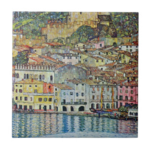 Malcesine on Lake Garda By Gustav Klimt Tile