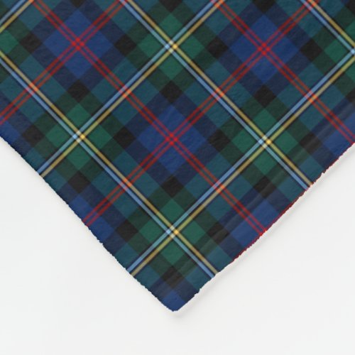 Malcolm Clan Dark Blue and Forest Green Tartan Fleece Blanket