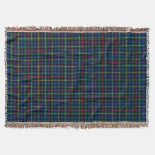 Malcolm Clan Dark Blue and Green Scottish Tartan Throw Blanket