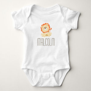 Malcolm Custom Name Baby Boys Reveal Newborn Lion Bodysuit