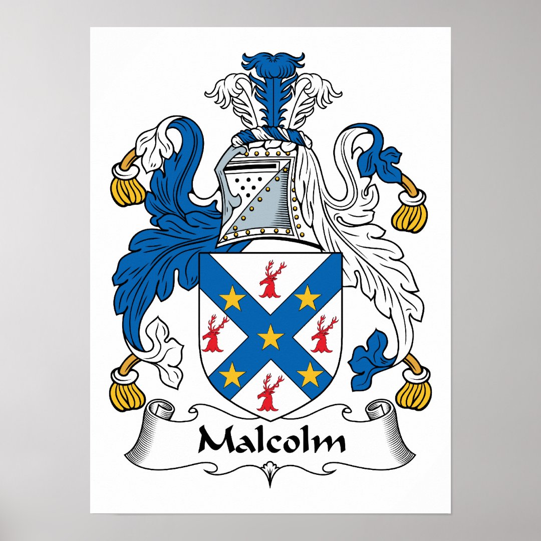 Malcolm Family Crest Poster Zazzle