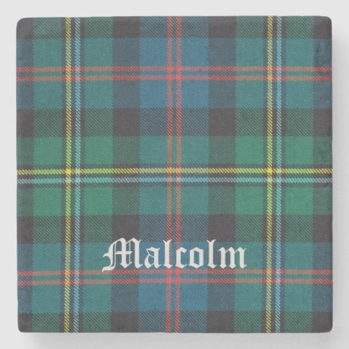 Malcolm Malcolm Scottish Tartan Malcolm  Stone Coaster