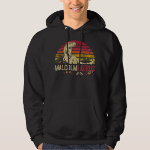 Malcolm Saurus Funny Personalized Dinosaur T Rex N Hoodie
