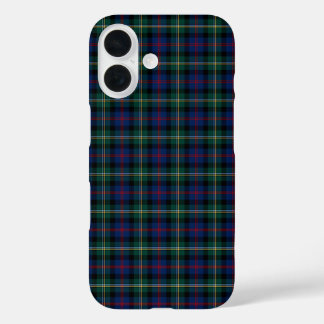 Malcolm Tartan Dark Blue and Green Plaid iPhone 16 Case