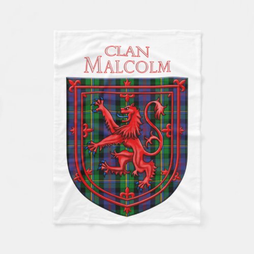 Malcolm Tartan Scottish Plaid Lion Rampant Fleece Blanket