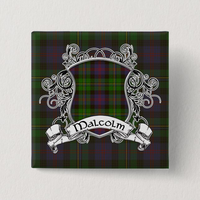 Malcolm Tartan Shield Button (Front)