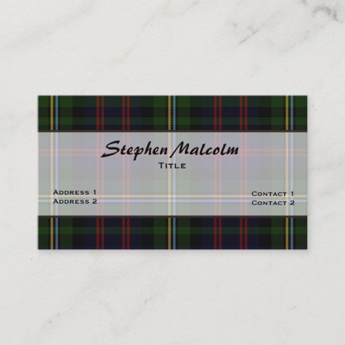 Malcolm Traditional Tartan Plaid Custom Business Card