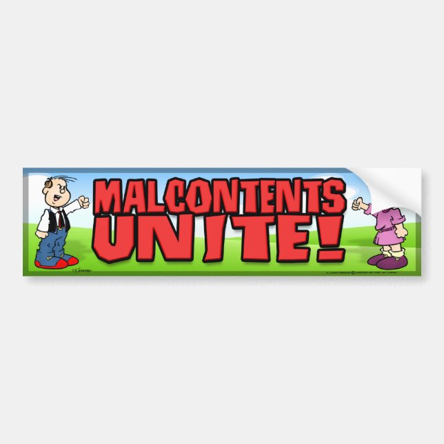 Malcontents Unite Bumper Sticker (Front)