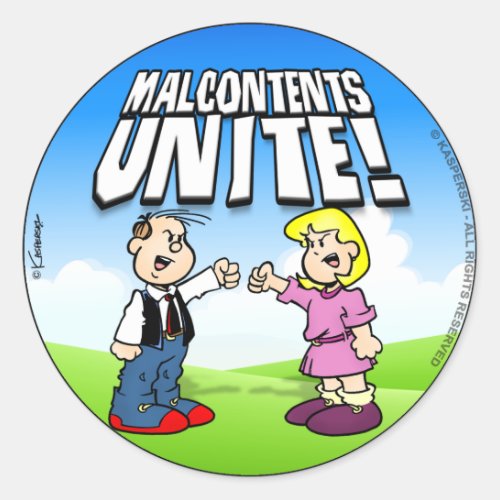 Malcontents Unite Classic Round Sticker