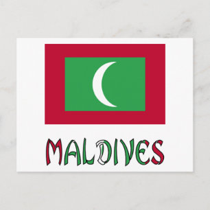Maldives and Maldivian Flag Postcard