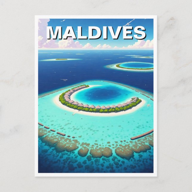 Maldives Atolls Indian Ocean Postcard (Front)