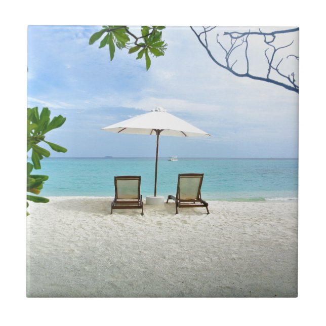 Maldives Beach Ceramic Tile (Front)