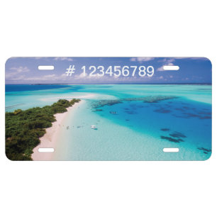 Maldives Beach License Plate