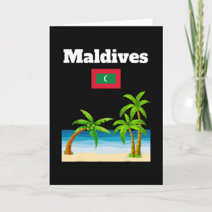 Maldives Beach Lover Travel Souvenir Maldivian Fla Card