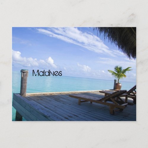 Maldives beach postcard