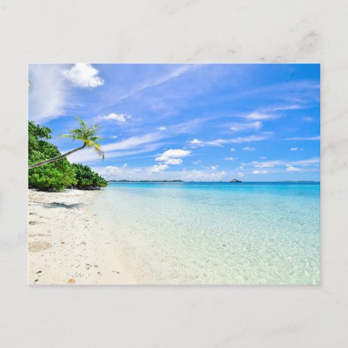 Maldives beach scene postcard