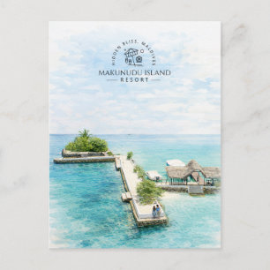 Maldives Broadly Makunudu Island Resort   Elegant Postcard