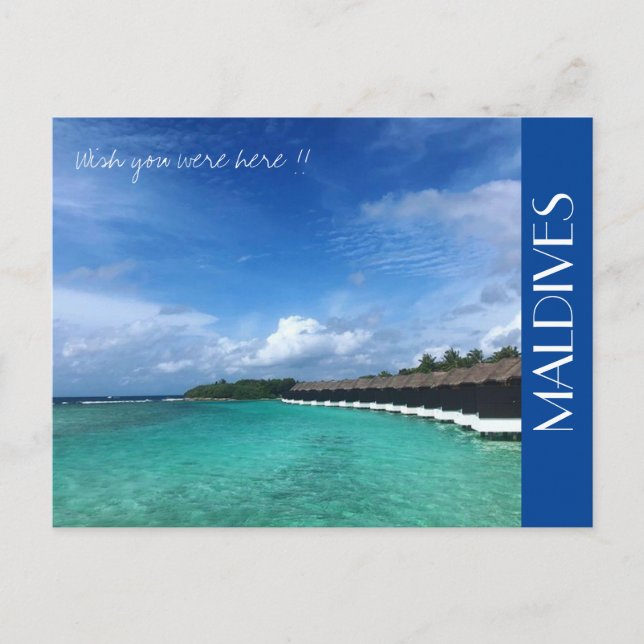 maldives bungalow wishes postcard (Front)