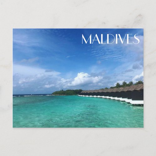 maldives bungalows postcard