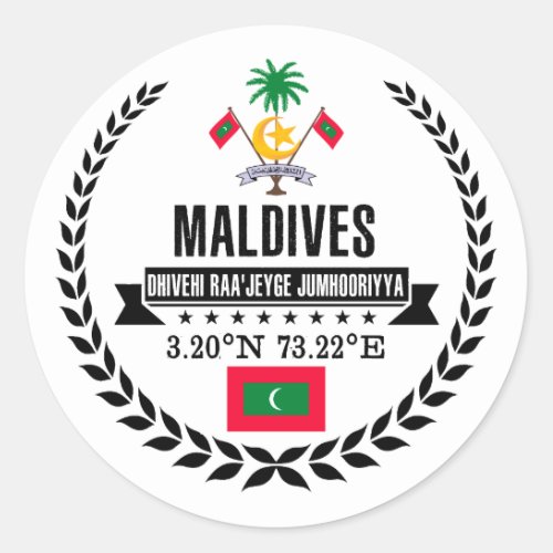 Maldives Classic Round Sticker