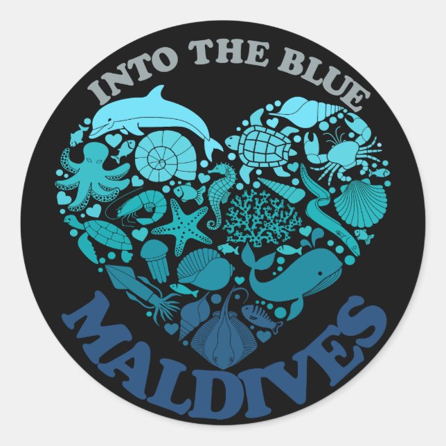 MALDIVES CLASSIC ROUND STICKER (Front)
