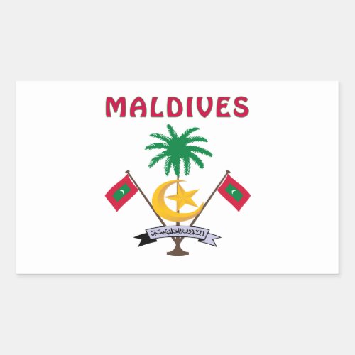 MALDIVES Coat Of Arms Rectangular Sticker