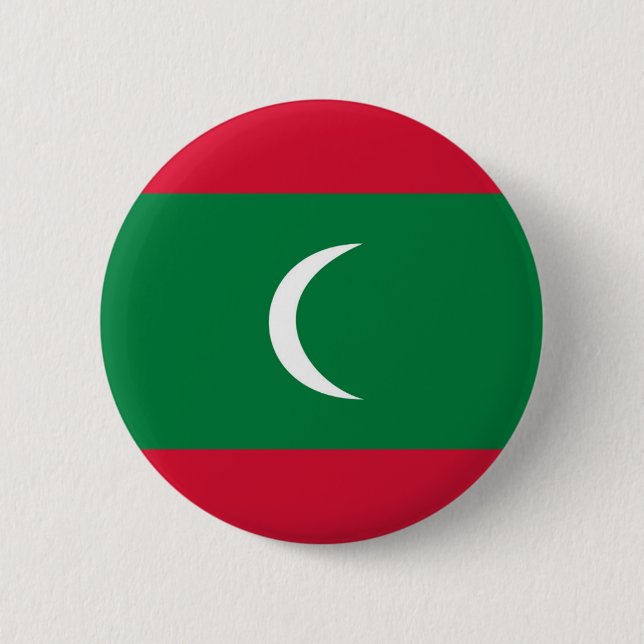 maldives country flag nation symbol button (Front)