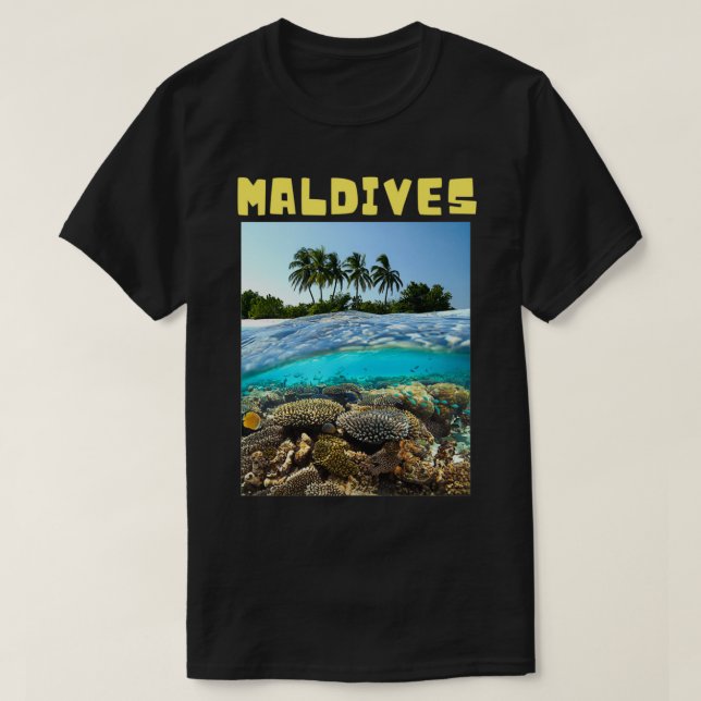 Maldives cute island underwater T-Shirt (Design Front)