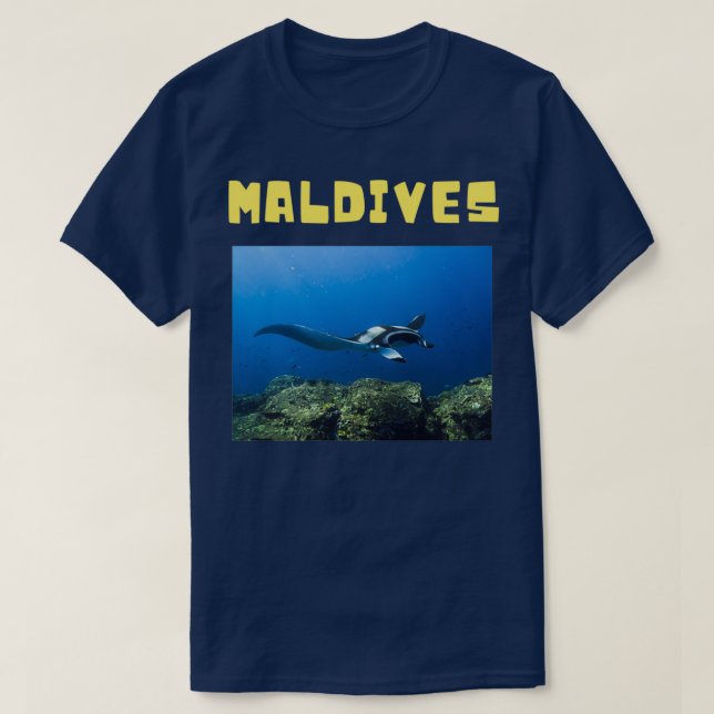 Maldives cute manta ray diving T-Shirt (Design Front)