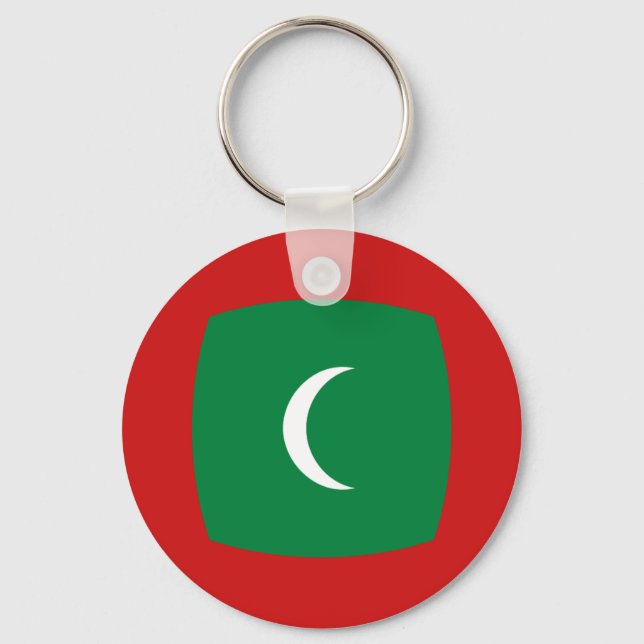Maldives Fisheye Flag Keychain (Front)
