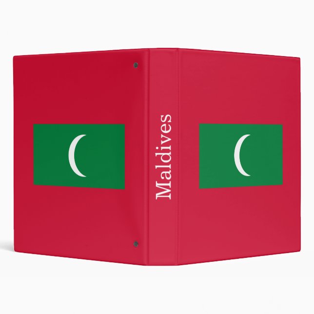 Maldives Flag 3 Ring Binder (Background)