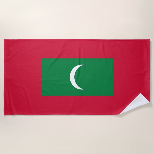 Maldives Flag Beach Towel (Front)