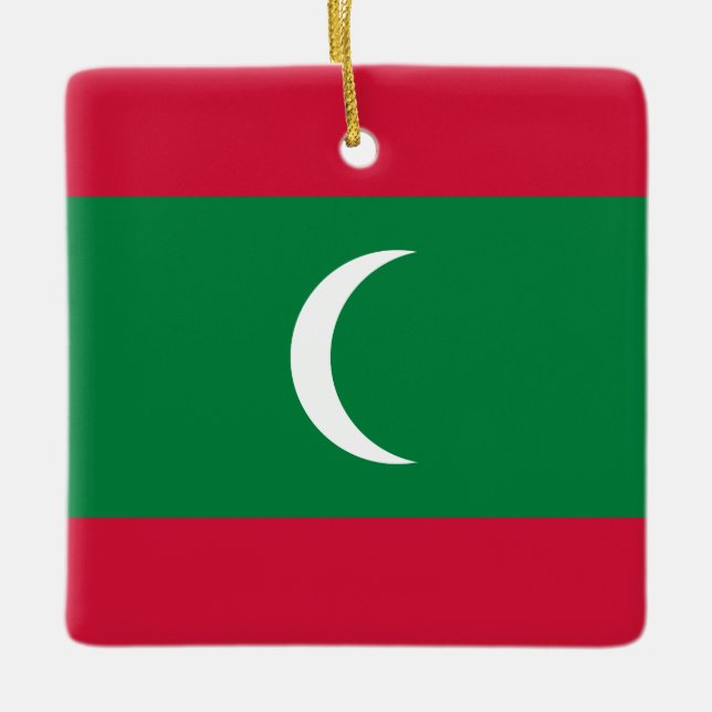 Maldives Flag  Ceramic Ornament (Front)