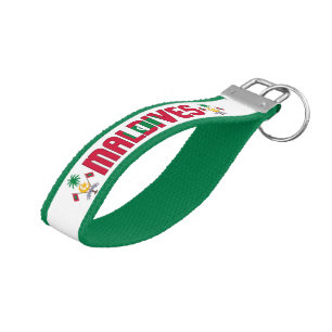 Maldives Flag Charming Patriotic Wrist Keychain