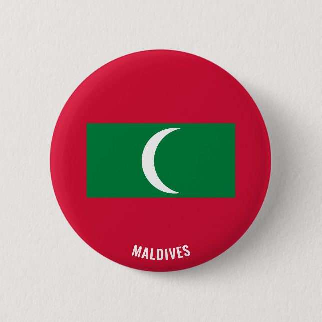 Maldives Flag Cute Patriotic Button (Front)