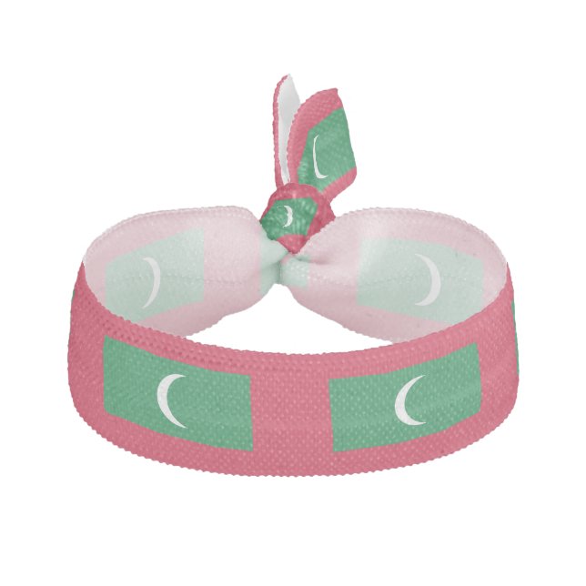 Maldives Flag Elastic Hair Tie (Front)