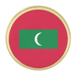 Maldives Flag Gold Finish Lapel Pin
